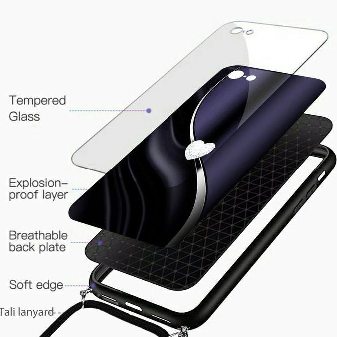 [KT07] SOFTCASE KACA + TALI FOR OPPO A57 2022 A16 A54 A15 A53 A33 A39