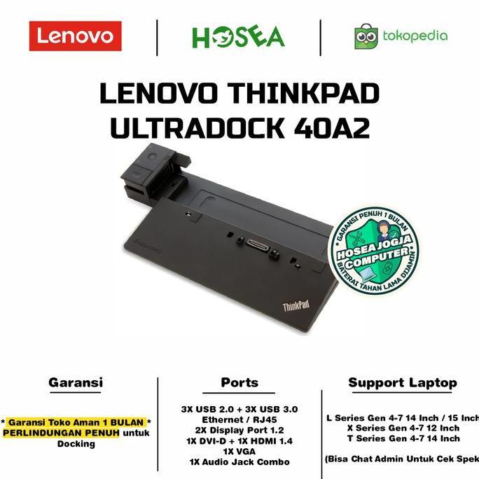 TERMURAH - Docking Station Lenovo ThinkPad Ultra Dock 40A2 - T440, T450, T460, T540p, T550, T560, X2