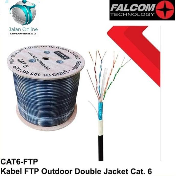 TERMURAH - Falcom FTP Cat 6 Kabel Lan STP Cat6 Double Jacket Pelindung Outdoor