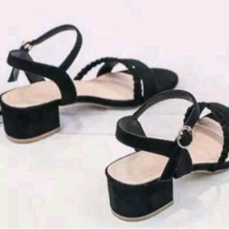 DV94 - sandal heels wanita dns 16 kekinian kepang hak 3cm