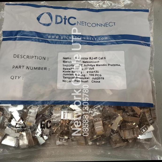 BEBAS ONGKIR - Konector RJ45 Cat.6 Besi/plat DTC