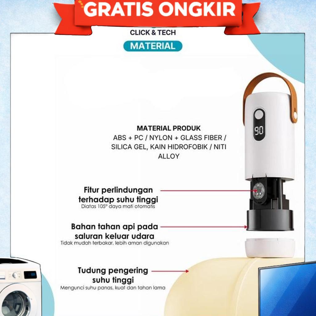 C&T Mesin Pengering Baju Mini Portable Pemanas Ptc, Lipat, Anti Bakteri