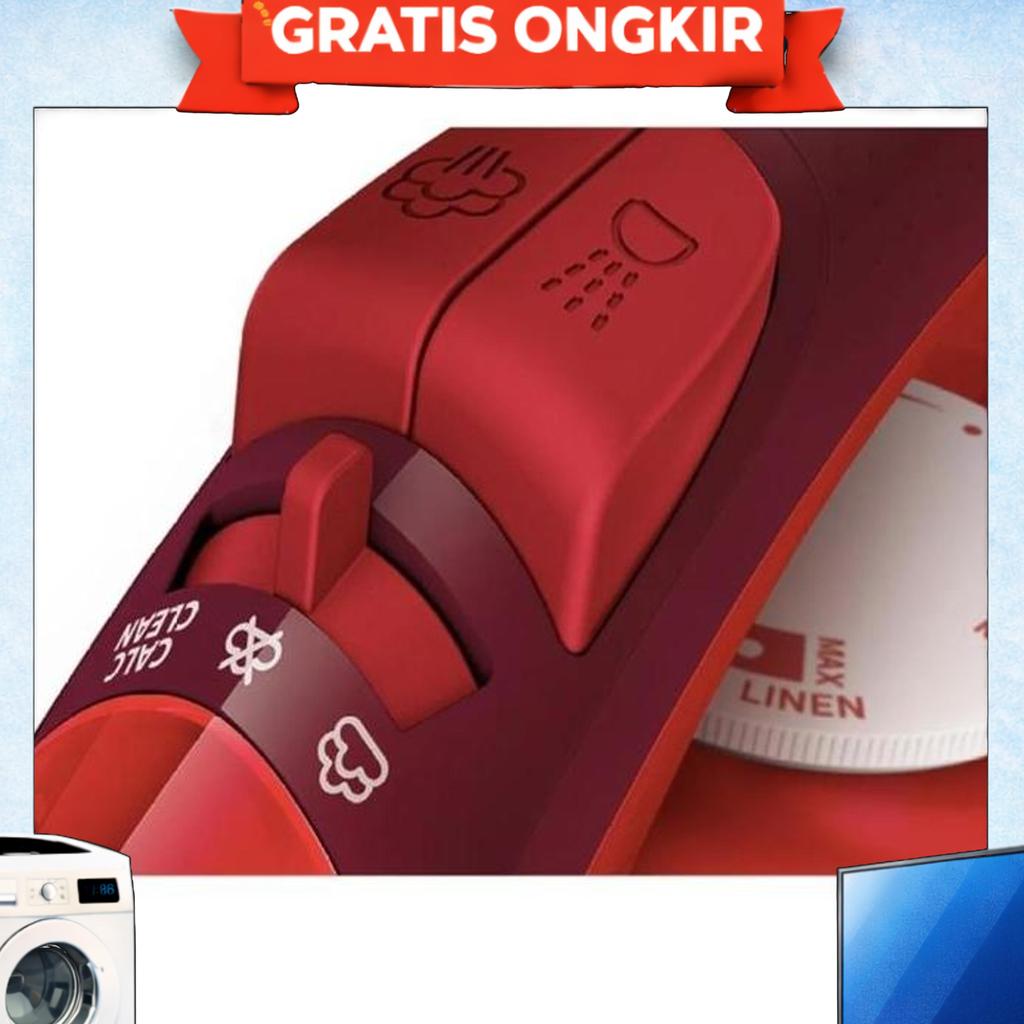 [ Bisa Cod ] Philips Gc1424 Setrika Uap - Steam Iron Gosokan Strika Gc 1424 Merah Original Garansi R