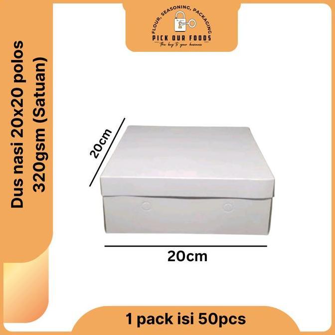 Dus Nasi Kotak 20X20 | Dus Nasi Catering Ukuran 20 | Box Nasi 320Gsm