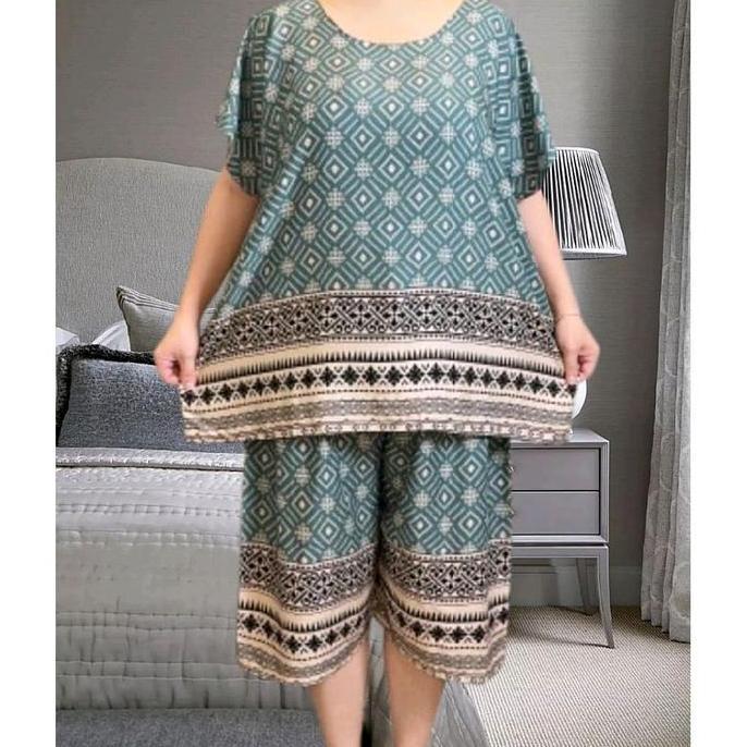 DS369 >> setelan baju tidur wanita jumbo big size bahan rayon katun berkualitas setelan baju Celana 
