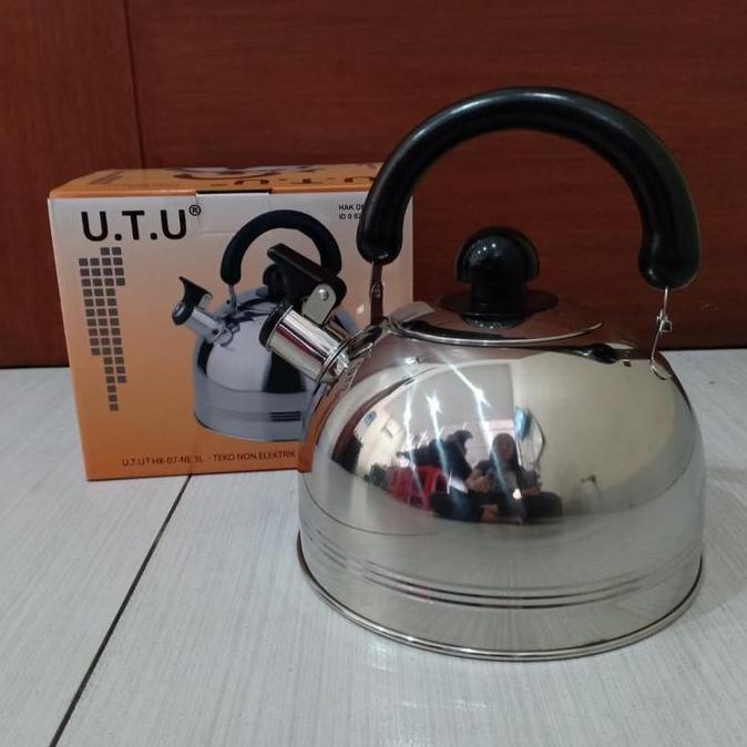 Teko Bunyi Siul U.T.U Kettle Ceret 3 Liter Utu Hk-07 Stainless Steel