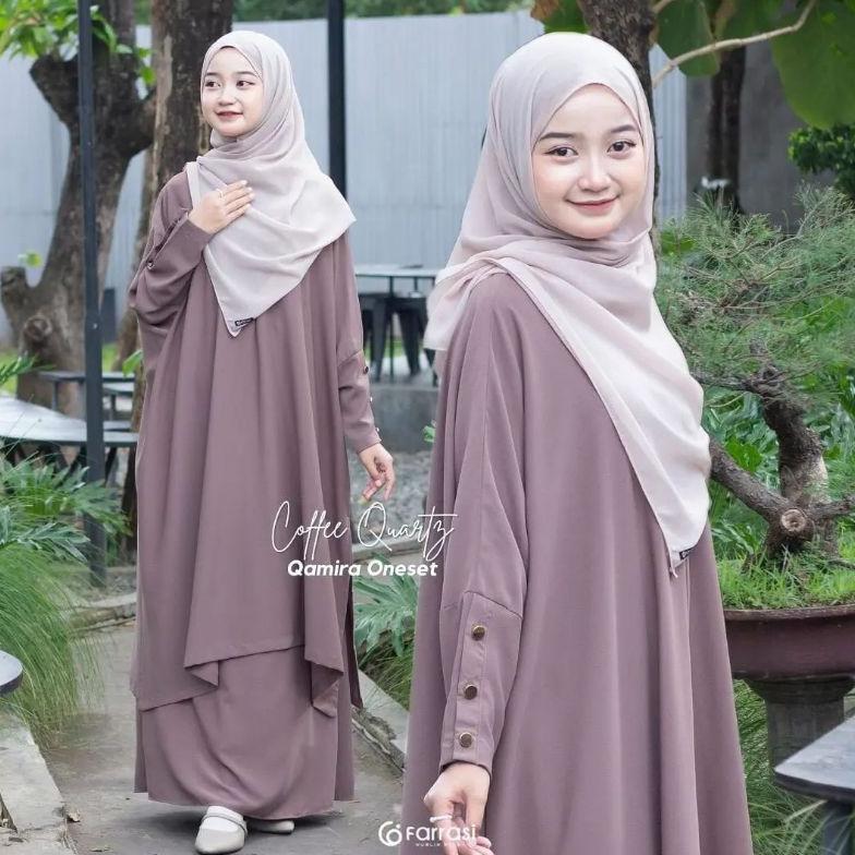Berkualitas Qamira One Set Rok Anak Umur 7-15 Tahun Setelan Tunik Abaya Model Batwing Setelan Rok Tu