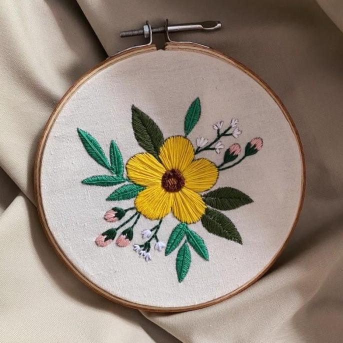 EMBROIDERY KIT PACKAGE FLOWER / Paket kit menyulam pemula