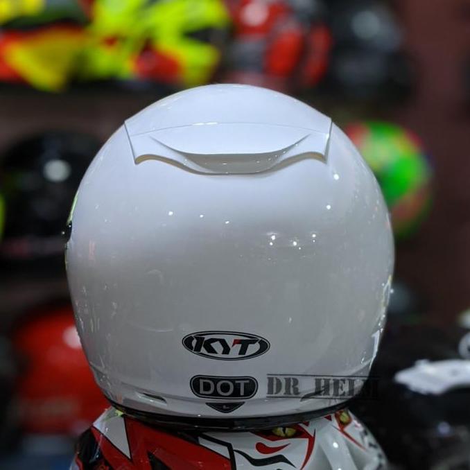 HELM KYT DJ MARU MAXI SOLID WHITE DOUBLE VISOR half face