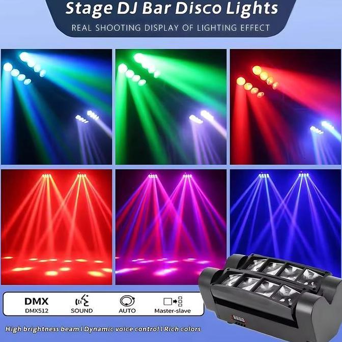 Lampu Laser Panggung LED Mini Light RGBW Moving Head Spider Beam Stage Lighting terlaris