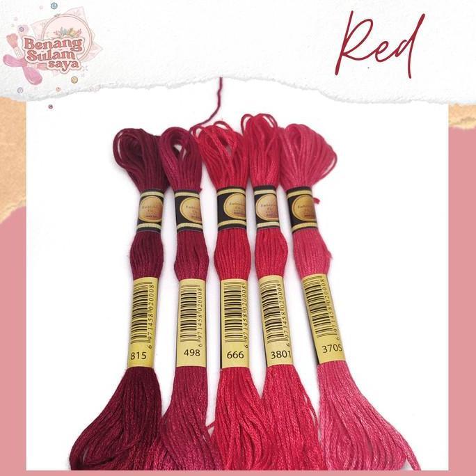 Benang Sulam / Kristik CXC Import (kode DMC) | Seri Warna RED