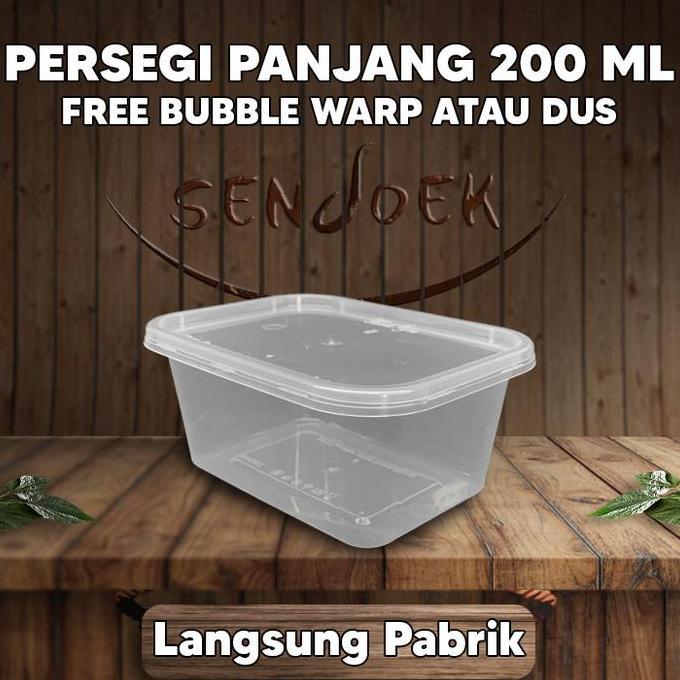 Thinwall Persegi Panjang 200Ml / Kotak Box Dessert
