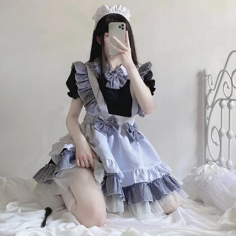 Japanese Sexy Lolita Anime Cosplay Maid Costumes Gothic Lolita Dress Kawaii Maid Outfits for Party L