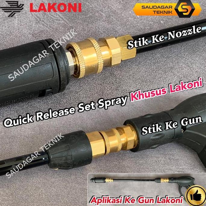 Adaptor Quick Release KHUSUS Dari Gun Ke Stik Ke Spray Lakoni Laguna 70 Daytona 100 Nepel Sambungan 