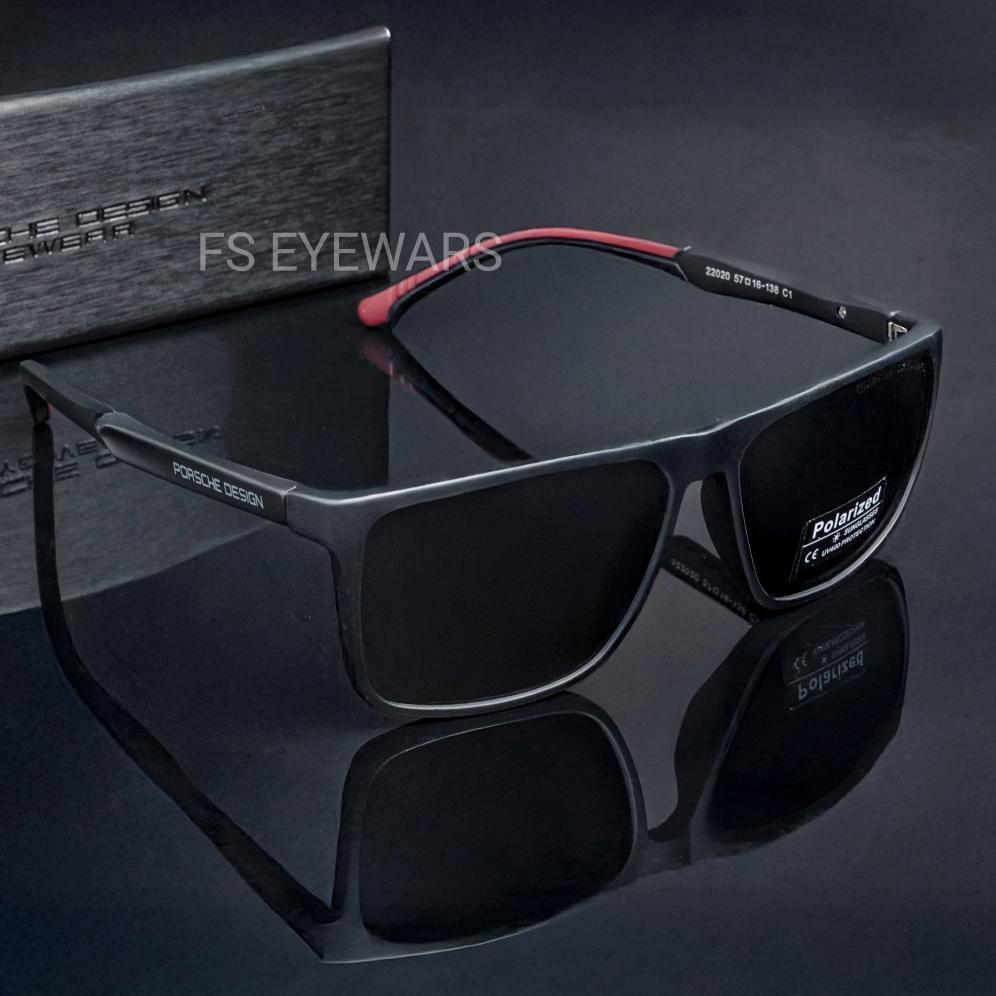 Kacamata Polarized Hitam Pria Gaya Keren Porsche Design 100% Lentur Anti Uv Import