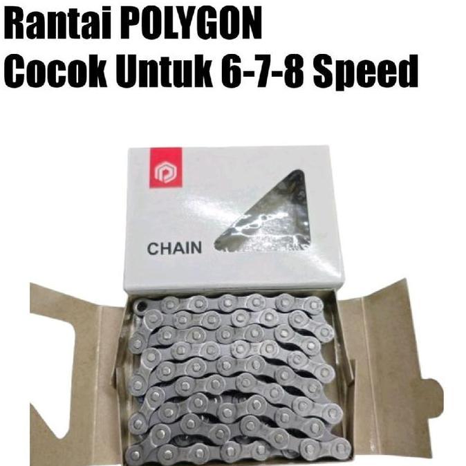 Murah Rantai Chain KMC POLYGON 6 7 8 Speed 112L Polygon Quick Link Sepeda MTB Roadbike Folding 6sp 7