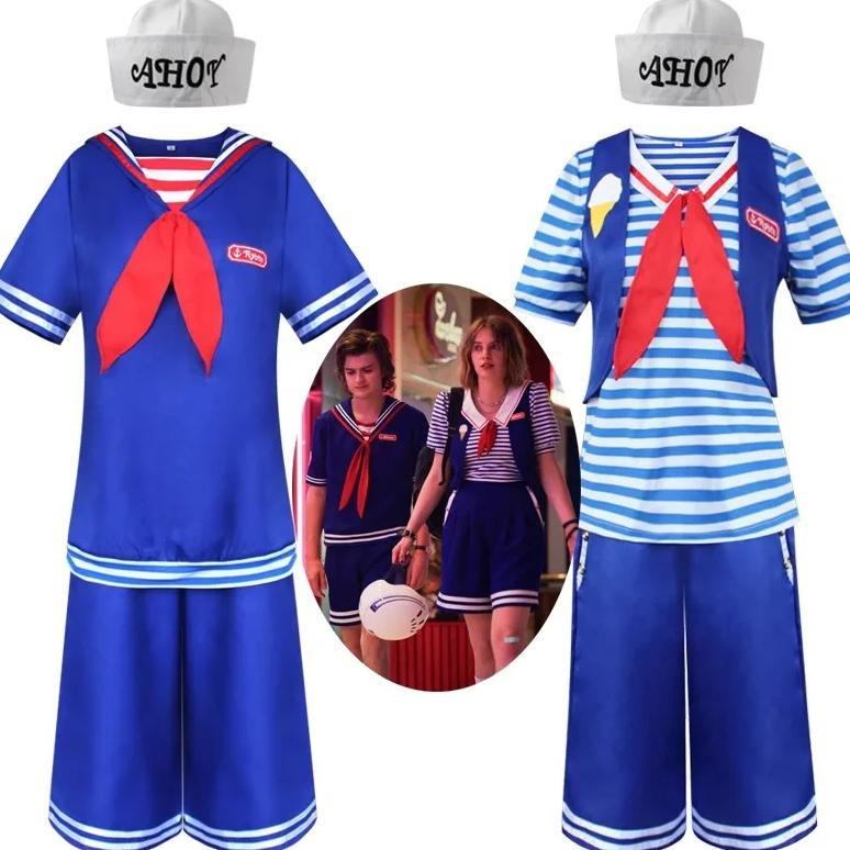 Robin Steve Harrington Scoops Ahoy Cosplay Costume Stranger Things Cosplay Sailor Uniform Adult Ice 