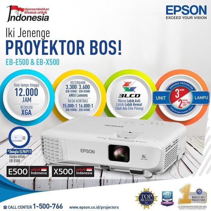 PROYEKTOR EPSON EB-E500 EBE500 EB E500 PENGANTI EB-S400 S400 S 400 XGA