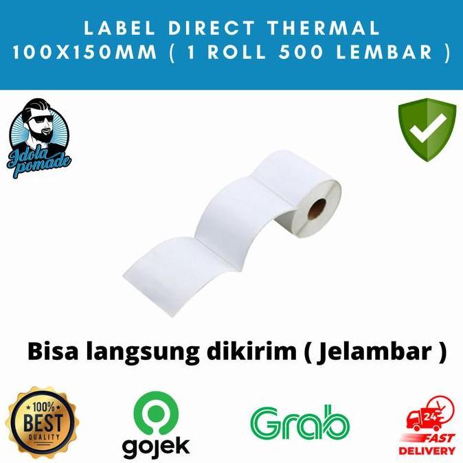 LABEL THERMAL 100X150 MM ISI 500 LEMBAR ( DIRECT THERMAL 10X15 CM )