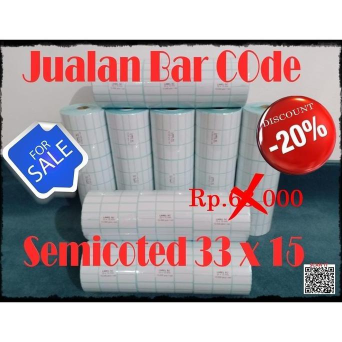 LABEL 33 X 15 (3 LINE) KERTAS STICKER LABEL SEMICOATED 33x15