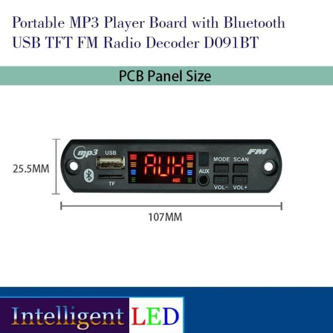 Portable MP3 Player with Bluetooth USB TFT FM Radio D091BT