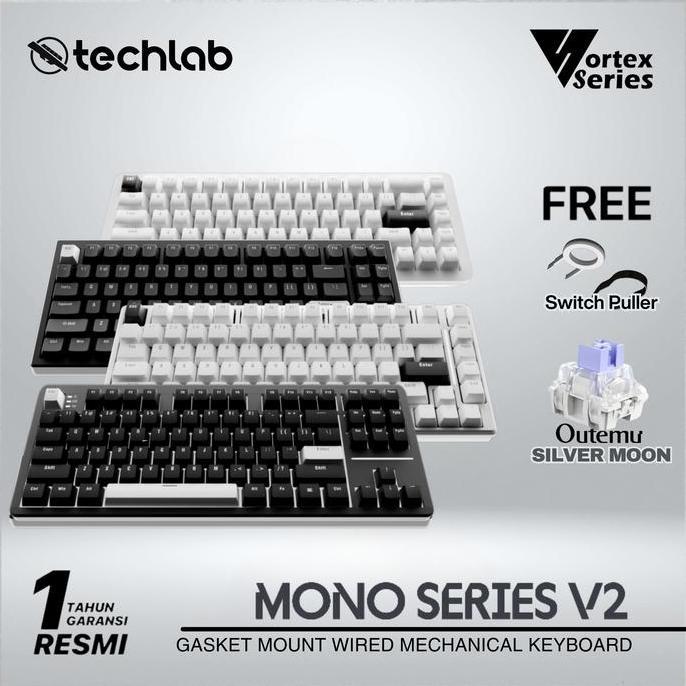 TERMURAH - Vortexseries MONO SERIES V2 Gasket Mount Mechanical Keyboard 65 75 87 / Full Size Layout 