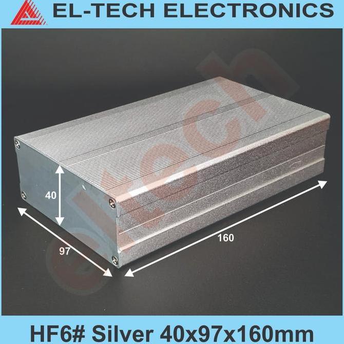 BEBAS ONGKIR - Box Aluminium HF6# Silver 40x97x160mm Electronic Instrument Project Alumunium Alminiu