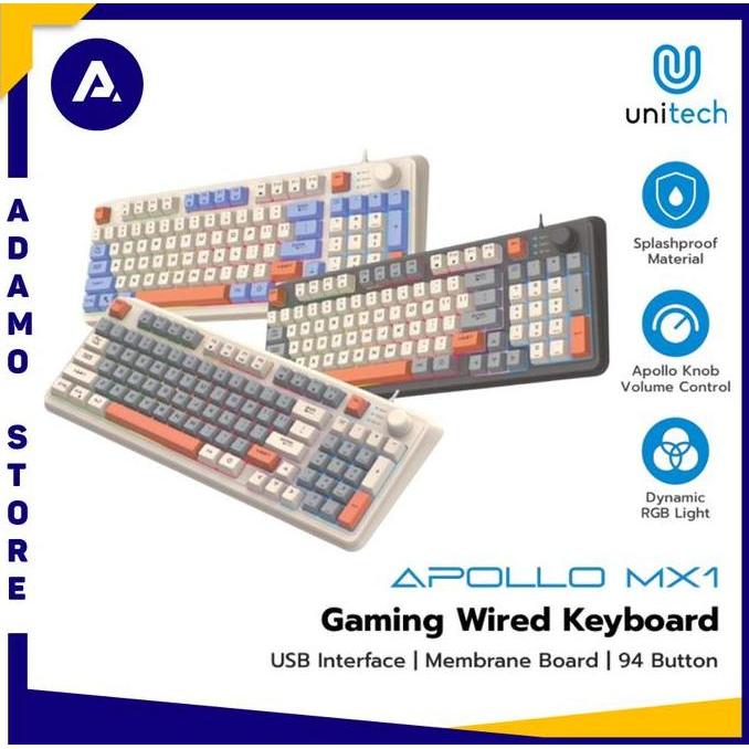 NEW Keyboard Gaming Unitech APOLLO MX1 Wired USB Membrane Keyboard RGB
