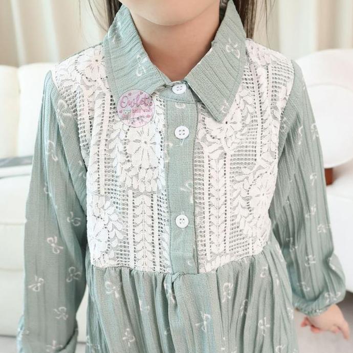 Wikipid- Owlet - Dress Tunik Anak Perempuan / Dress Tunik Erina / Tunik Elora Tile Brukat / Dress 7/