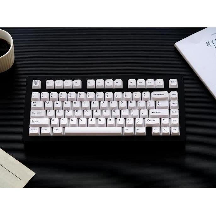 BEBAS ONGKIR - GMK WoB BoW Lite ABS Doubleshot Cherry Profile Keycaps Set White on Black