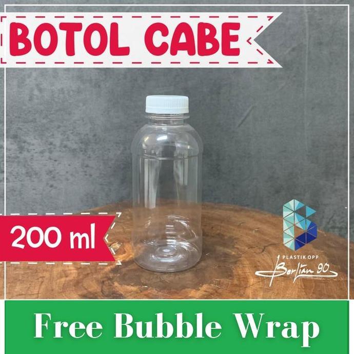( 100 Pcs ) Botol Plastik Cabe 200ml / Botol Jus 200ml / Botol Kopi 200ml