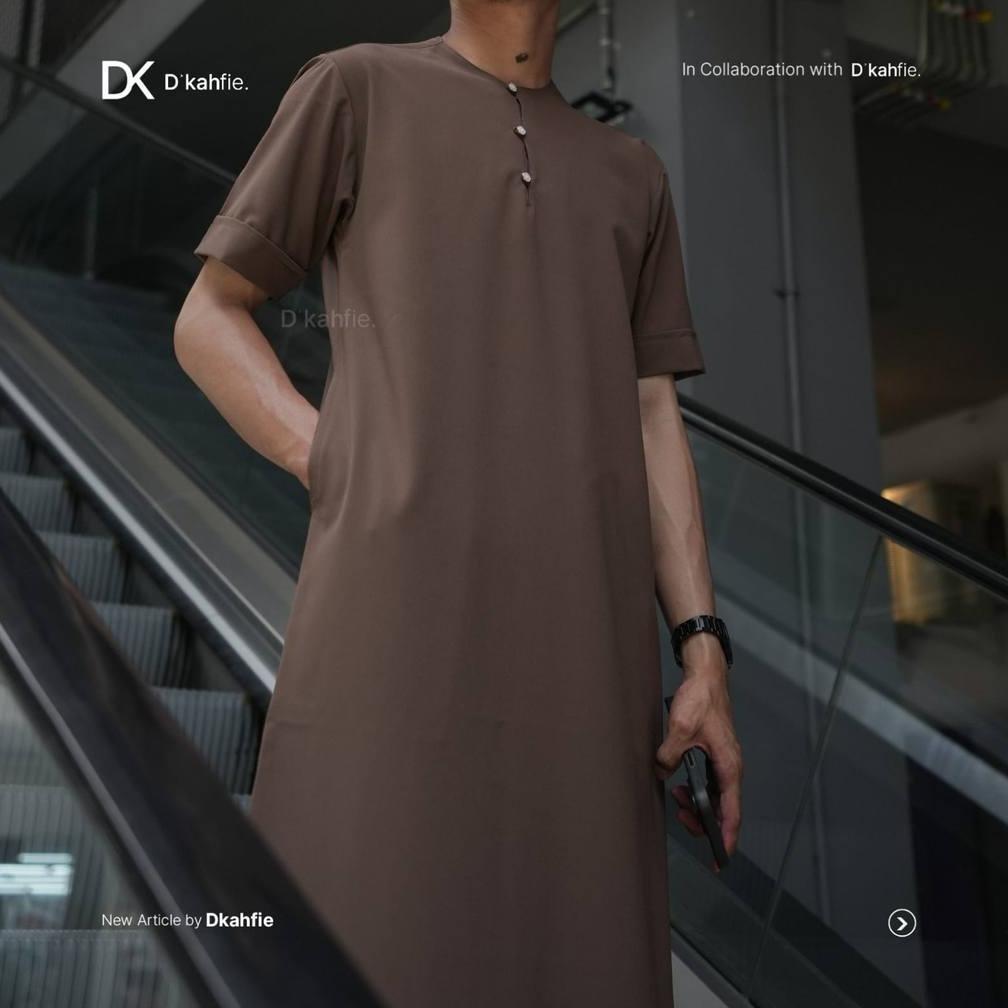 Terbaru Dkahfie Abbas Short Sleeve Thobe Series 6.0 | Gamis Lengan Pendek | Gamis Pria Slimfit | Gam