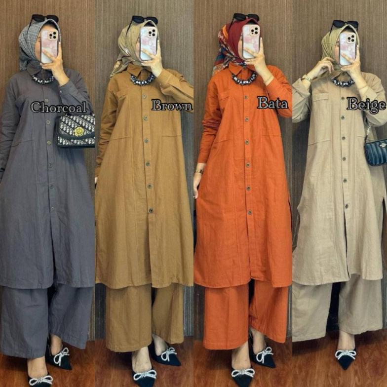 BESTPROMO NEW ONE SET LINEN BEST SELLER SETELAN TUNIK PREMIUM