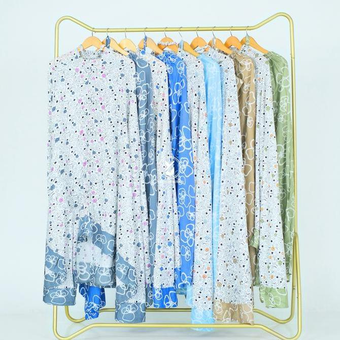 Disiniaja- Mukena Bali Dewasa Muslim Jumbo Motif Lamia Cemara Polka Cantik Katun Rayon Panjang Atasa