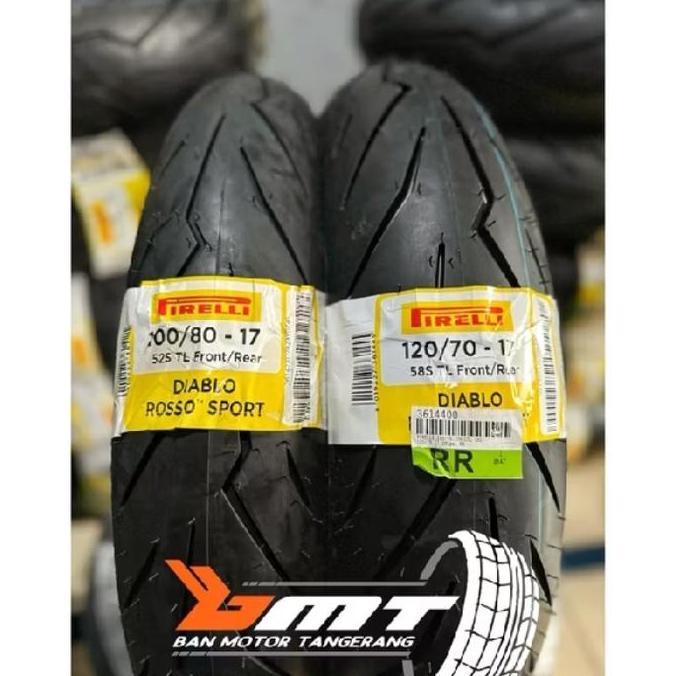 Terlaris Paket Ban Pirelli Diablo Rosso Sport 100/80 & 120/70-17 Ring 17