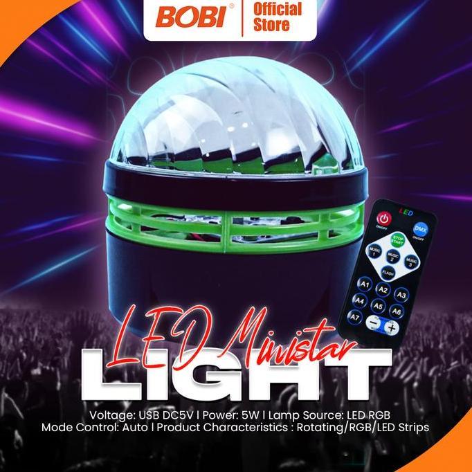 Bisadisini- Lampu Tidur Led Proyektor + Remote - Lampu Hias Kamar Tidur Usb Hitam