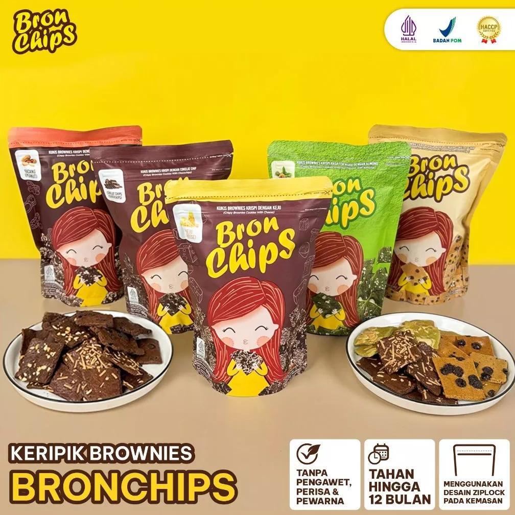 Bronchips Brownies Chips | Keripik Brownies Crispy Cemilan Sehat 60 gr