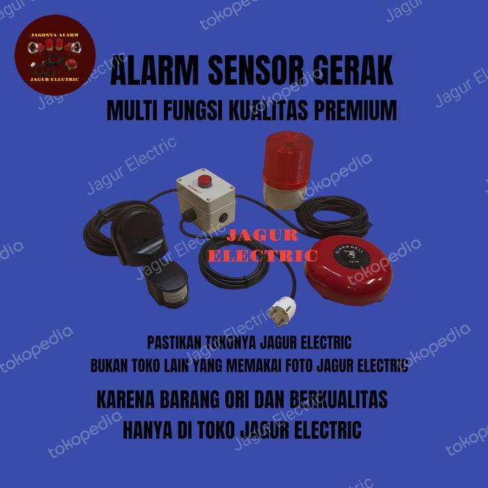 Alarm Anti Maling/Sirine Anti Maling-Bell 6 In + Lampu +Sensor Gerak Baru