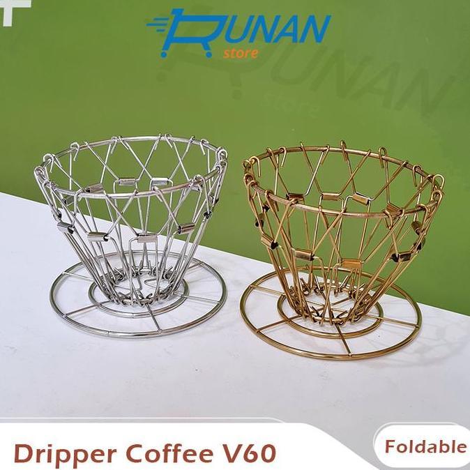 TERLARIS - Dripper Kopi V60 Coffee Dripper Collapsible Stainless Dripper Lipat