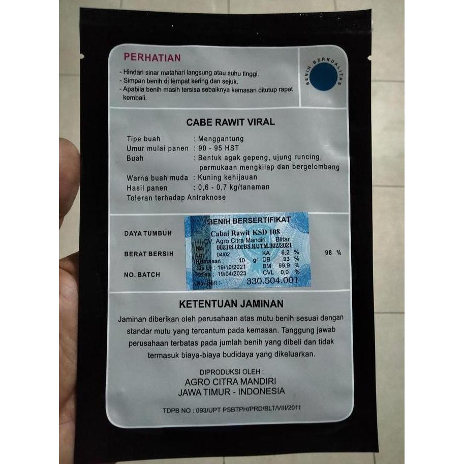 Grdwix- Benih Cabe Rawit Viral 10 Gram - Bibit Cabe Viral -  Cabai Crm Viral Kaliber Ori212 Ori 212