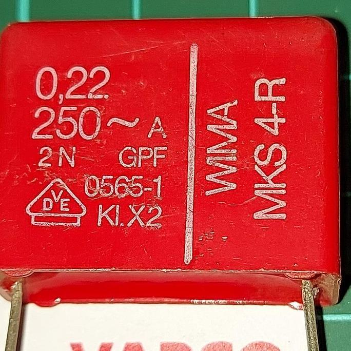 Capacitor 0.22Uf/ 220N 250V Wima Mks-4 Premium