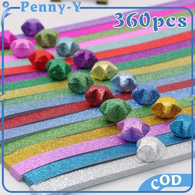 SOORIM 360pc Kertas Bintang Glitter Kertas Origami Bintang Origami Star Paper