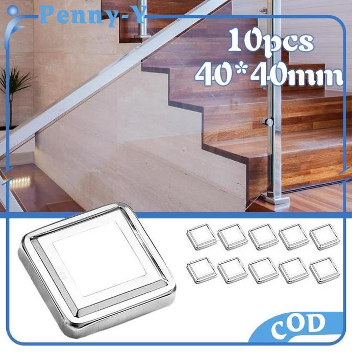 SOORIM 10pcs Ring Hollow 40x40 Tapak Hollow Stainless Steel Ring Hollo