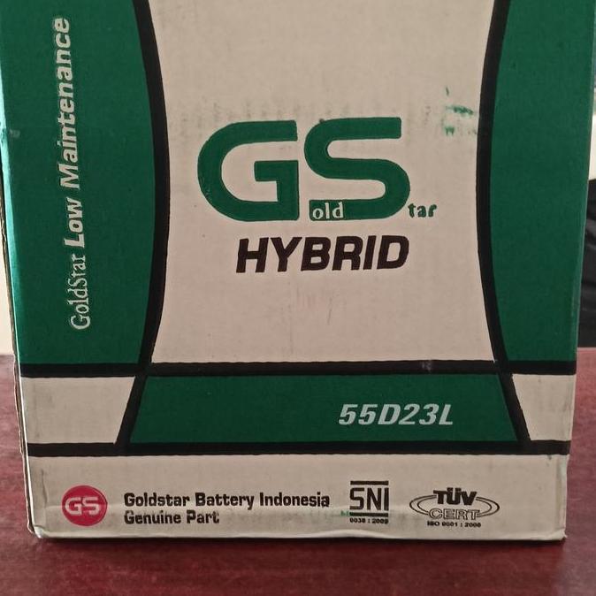 BEBAS ONGKIR - Aki Innova Matic / GS 55D23L Hybrid Goldstar 12V60Ah / Aki Xtrail Juke