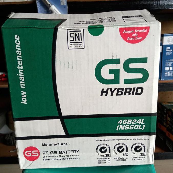 NEW Aki Mobil/ GS Hybrid NS60L / 46B24L/ Astra Otoparts/ GS NS 60L