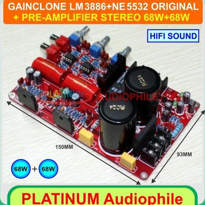 LM3886 Amplifier Gainclone 2x68W Original LM3886TF + NE5532