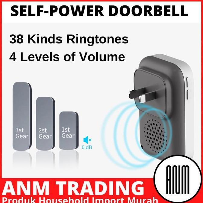 Bel Rumah Wireless Tanpa Baterai Wireless Bell Waterproof