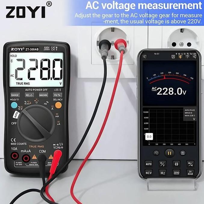 Indusprik- Zoyi Zt-300Ab True Rms Ncv Upgrade Auto Mutlitester Bluetooth Digital