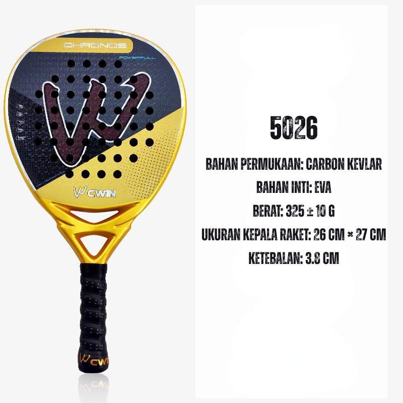 Vivasports - Camewin Chronos 5026 Raket Padel Carbon Kevlar Gold Black / Padel Racket
