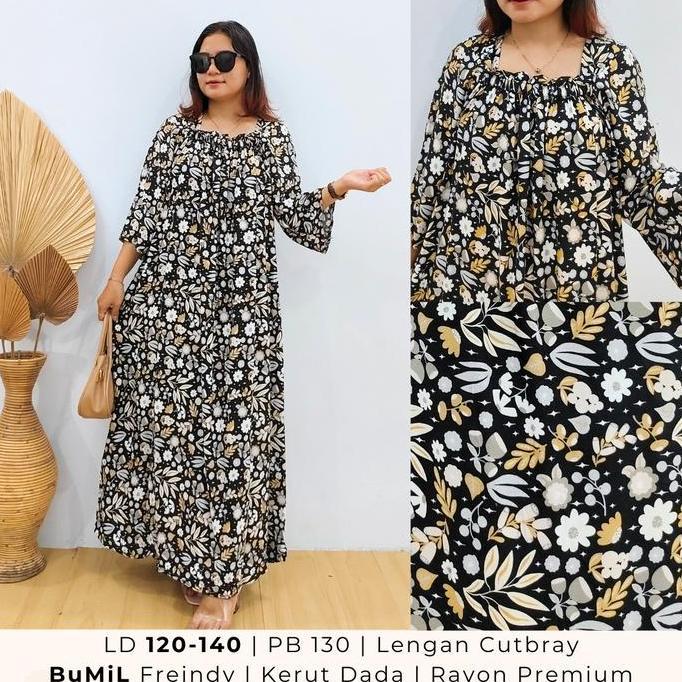 Ready stock Tania Dress By Oriani Daster JUMBO BIG SIZE LD 120- 140 Wanita Busui Bumil Panjang Katun